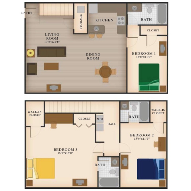 c3 3-BR-3Bath-townhouse-1402SQF